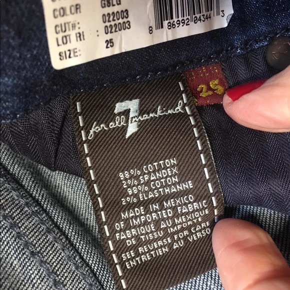 7 For All Mankind Womens Jeans Size 25 Crystal A Pocket Flare Stretch Dark Denim - Picture 7 of 9